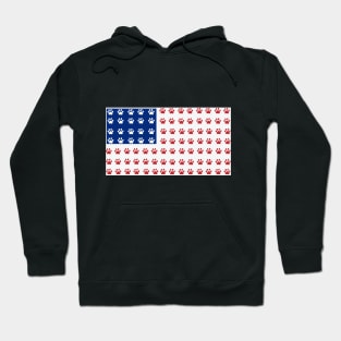 American flag made of paw prints Hoodie